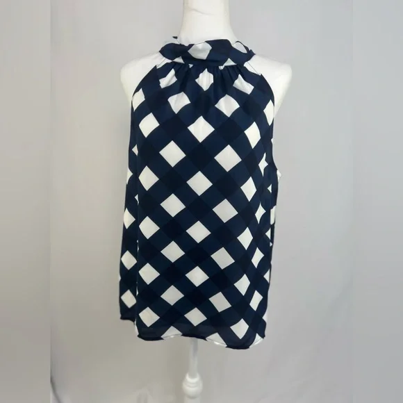 NEW / J.Crew Factory Women's Blue and White Blouse - Picture 1 of 3